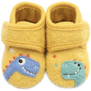 小茸宝宝学步鞋0-2岁婴童羊毛柔软室内鞋恐龙兄弟软底保暖家居鞋