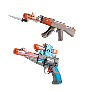 过新年电动喷雾声光枪玩具枪男孩儿童生日礼物1到3岁6礼盒2手枪女