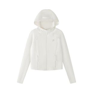 FILA FUSION斐乐潮牌针织连帽外套女2026夏新款简约显瘦修身上衣