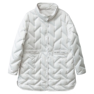 SILVIYE/溯也双面穿波兰进口科鲁达95白鹅绒立领轻薄压胶鹅绒服冬