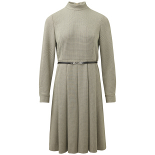 海兰丝2024秋冬季新款时尚赫本风法式感长袖气质早秋格子连衣裙