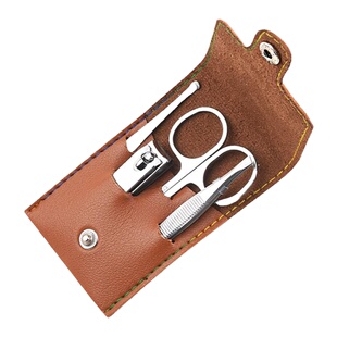 不锈钢指甲刀护理修甲指甲钳眉剪刀眉夹小镊子4件套装可定制logo