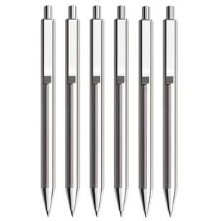 晨光全金属按动中性笔重手感水笔学生用碳素笔黑色0.5按动式签字笔商务高档高颜值低重心铁笔杆按压式圆珠笔