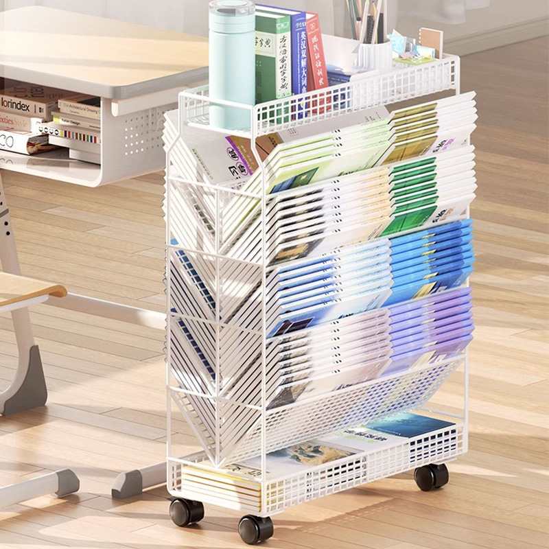 可移动教室课桌移动书架书籍书柜收纳架带轮旁收纳落地置物架底桌