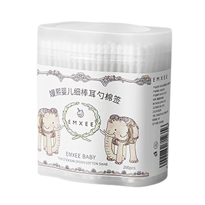 熙婴儿掏耳双头细棉签1盒共200支