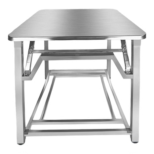 不锈钢折叠烤火桌方形双杆桌子餐桌简约现代家用经济型正方形加固