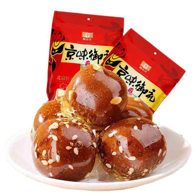 正品御食园冰糖葫芦500g老北京特产休闲山楂球小吃多口味办公零食