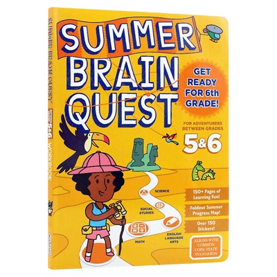 Summer Brain Quest:Between Grades 5&6大脑任务 英文原版 暑期练习册5-6年级 美国学前练习获奖系列