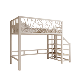 简约现代铁艺高架床省空间环保加厚小户型上床下空树屋家用定制