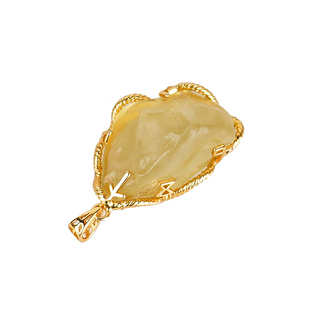 利比亚黄金玻璃陨石吊坠手工时尚个性礼物气质百搭简约天然精品正