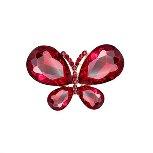 水钻蝴蝶胸针彩色宝石胸饰服装搭配领口胸花时尚大衣职业装配饰