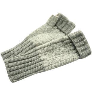 男女冬季纯色羊毛手套游戏加厚保暖护腕套露指半指半截玩手机学生