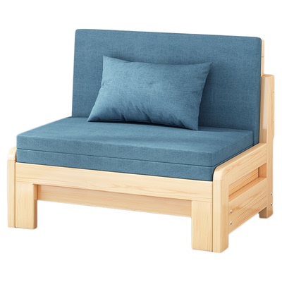 沙发实木床两用小户型单人推拉床可折叠多功能客厅阳台书房伸缩床