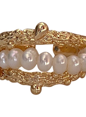 CQ肌理感法式14k包金戒指女