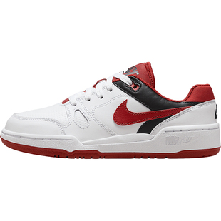 NIKE耐克白红色低帮板鞋鞋子简版空军一号女鞋新款轻便运动鞋