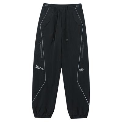 宽松加厚百搭设计黑色束脚长裤