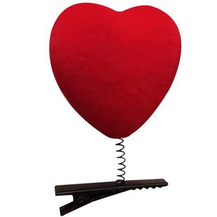 大红色星星爱心头顶夹发夹子头饰头发卡女鸭嘴弹簧儿童节日表演出