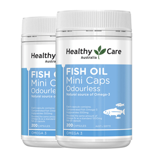 HealthyCare澳洲进口mini深海鱼油软胶囊成人200粒*2瓶