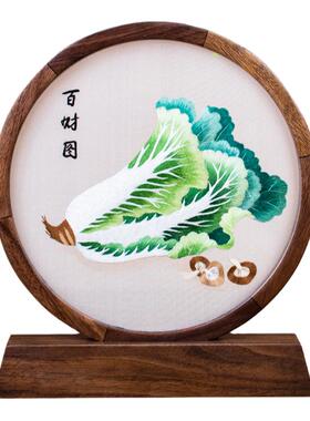 纯手工双面刺绣百财装饰品