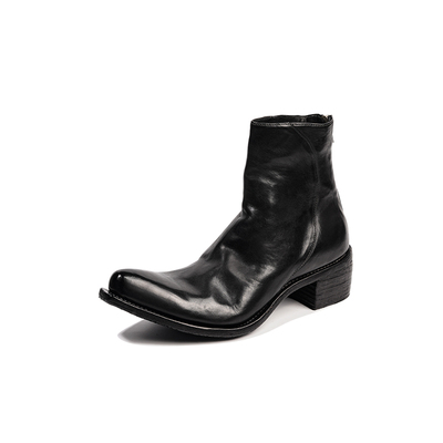 DREAMBOX钧博尖头水洗马皮女靴