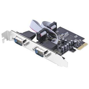 帝特电脑PCI-E转串口卡PCIE转九针多串口扩展卡DB9针2COM口RS232转接卡拓展卡台式主机主板