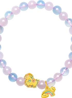 周六福硬金生肖马手串本命年正品