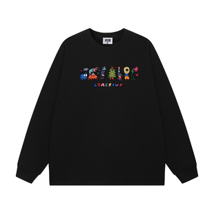 STA旗舰店美式潮牌小众设计感长袖男女复古高街重磅纯棉宽松卫衣