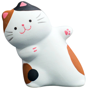 日本龙虎作偷看猫福签陶瓷可爱车载桌面办公室摆件生肖装饰品