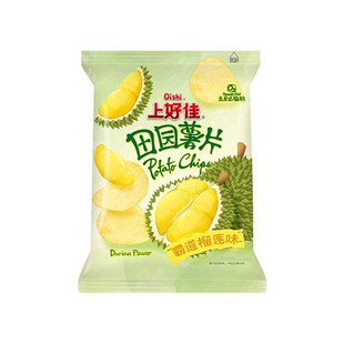 【u先】Oishi上好佳膨化零食休闲小吃田园薯片霸道榴莲味12g