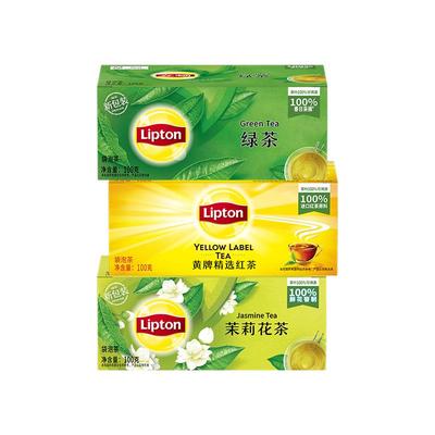 立顿经典0糖红茶茉莉花茶囤货装