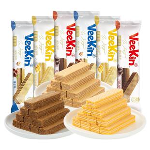 达利园好吃点威轻脆长条威化海盐芝士味巧克力味夹心饼干下午茶点