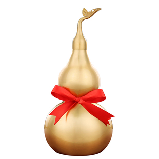 铜葫芦纯黄铜摆件开口开盖空心八卦装朱砂五帝钱招财挂件客厅卧室