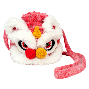 雪球丁达尔羊毛diy手工中国风醒狮包包材料包斜挎玩偶单肩包钩针