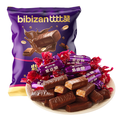 比比赞58颗紫皮糖发490g/袋