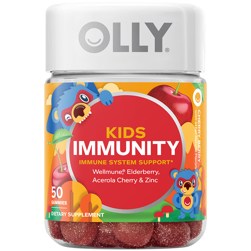 OLLY儿童抵御力罐维生素CD3&锌软糖kids immunity50粒混合水果味