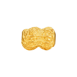 明牌珠宝古法黄金长生富贵珠 足金花生长生果串珠吉祥手串AFE0013