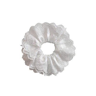 巨好看的白色蕾丝大肠发圈韩系