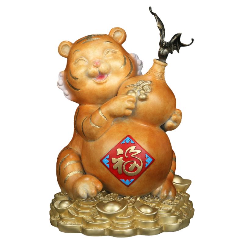 吉善缘福虎临门全铜商务风摆件