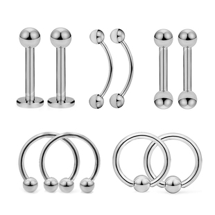 0.8mm超细杆眉钉锁骨钉手指钉乳钉尖锥尖头圆球圆珠细棍细针弯杆