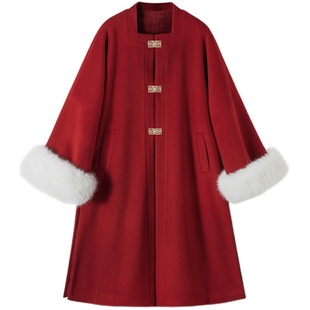 无衣饮羽【龙华富贵】龙年新款马面上衣秋冬加绒加厚红色