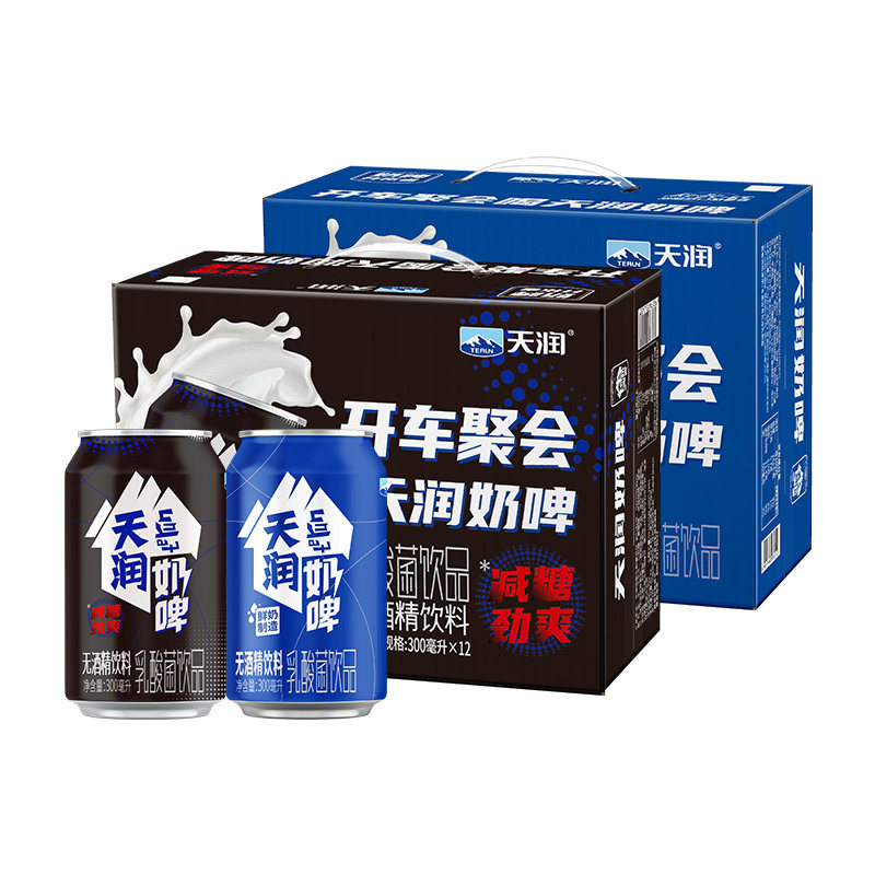 天润奶啤新疆特产二次发酵乳酸菌饮品聚会派对饮料300ml*6罐