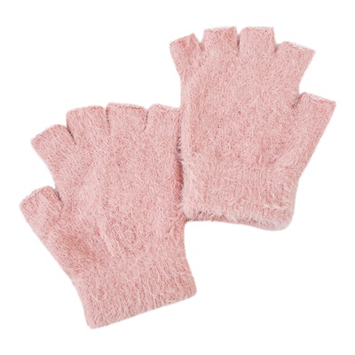 居帮匠半指翻盖毛绒手套秋冬加绒