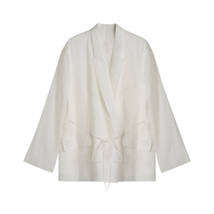 TOFOD 解构美学 高支数亚麻西装苎麻外套 设计感开衫休闲上衣披肩