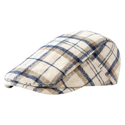 格子贝雷帽前进帽格纹复古秋冬季