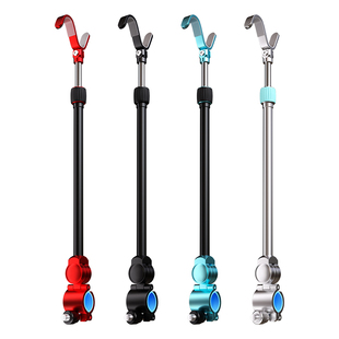 鱼竿后挂支架大物炮台配件架杆竿架羊角头支架头自动回弹滑轮拐角