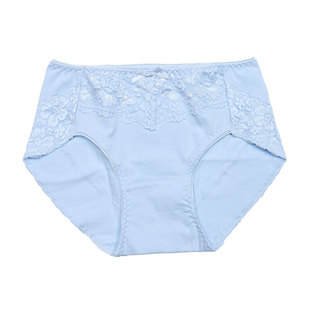 女士纯棉内裤 中腰大码蕾丝边三角裤头 外贸原单包臀底裤三条包邮