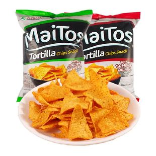 印尼进口maitos玉米片香脆辣烧烤味零食薯片膨化休闲食品玉米脆