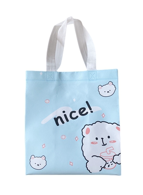 蓝色加厚覆膜无纺布手提袋环保袋