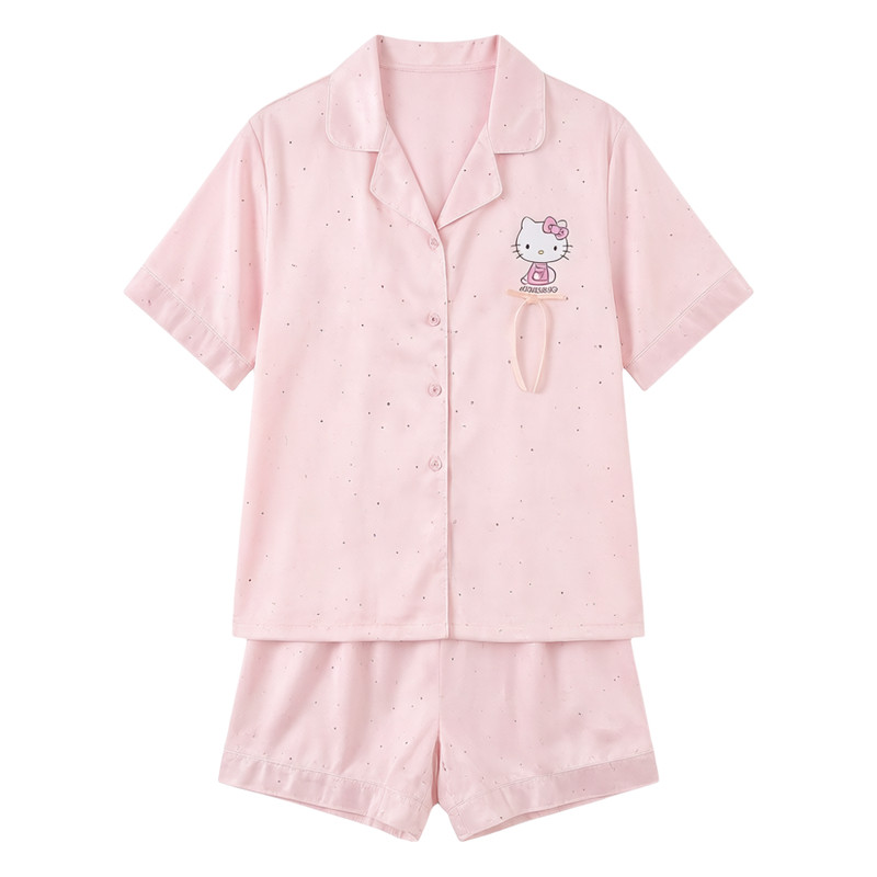 粉色Hellokitty短袖短裤家居服