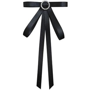 黑色领结jk蝴蝶结衬衫女装饰学院风飘带简约别针复古毕业衬衣配饰